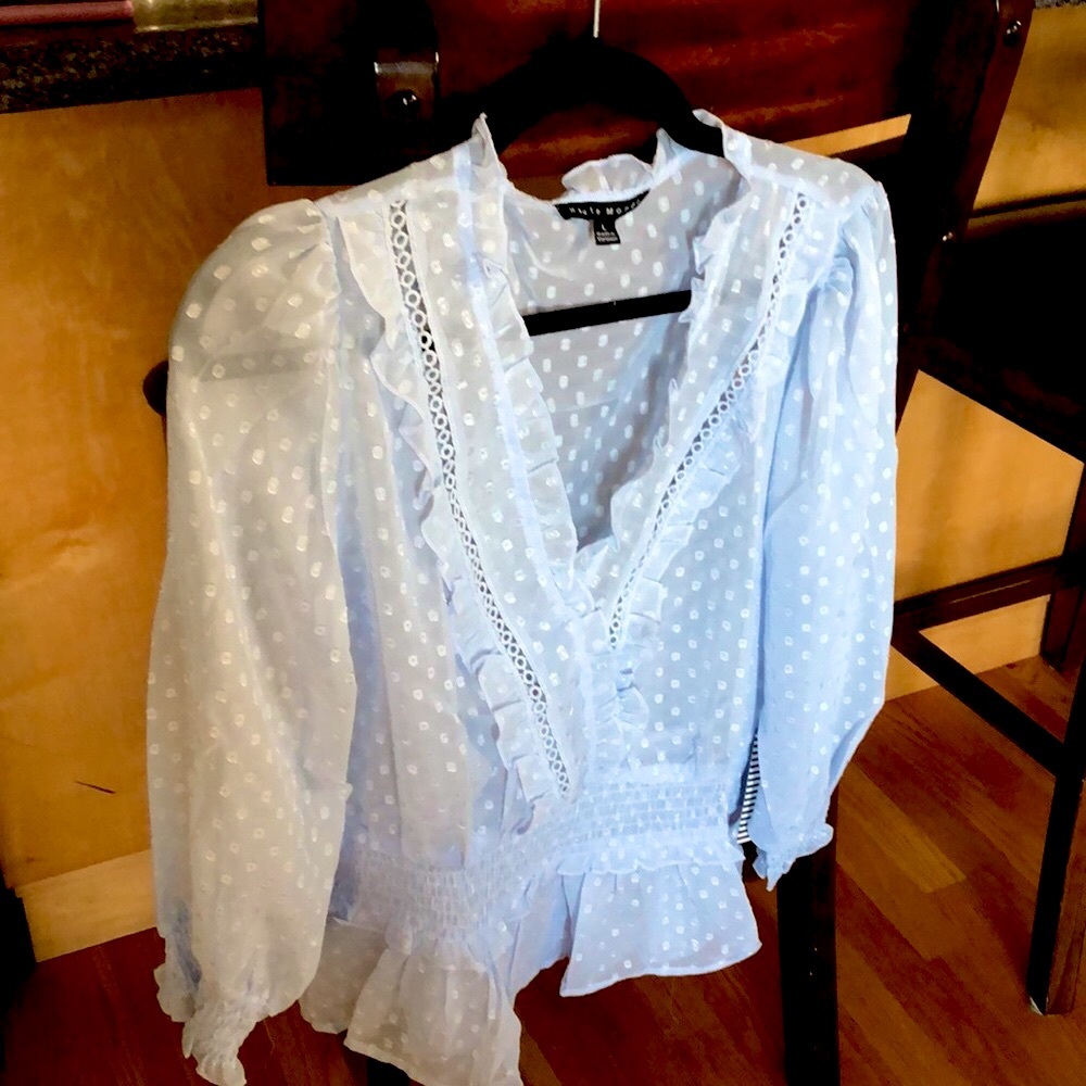 Blue Top By Haute Monde US L